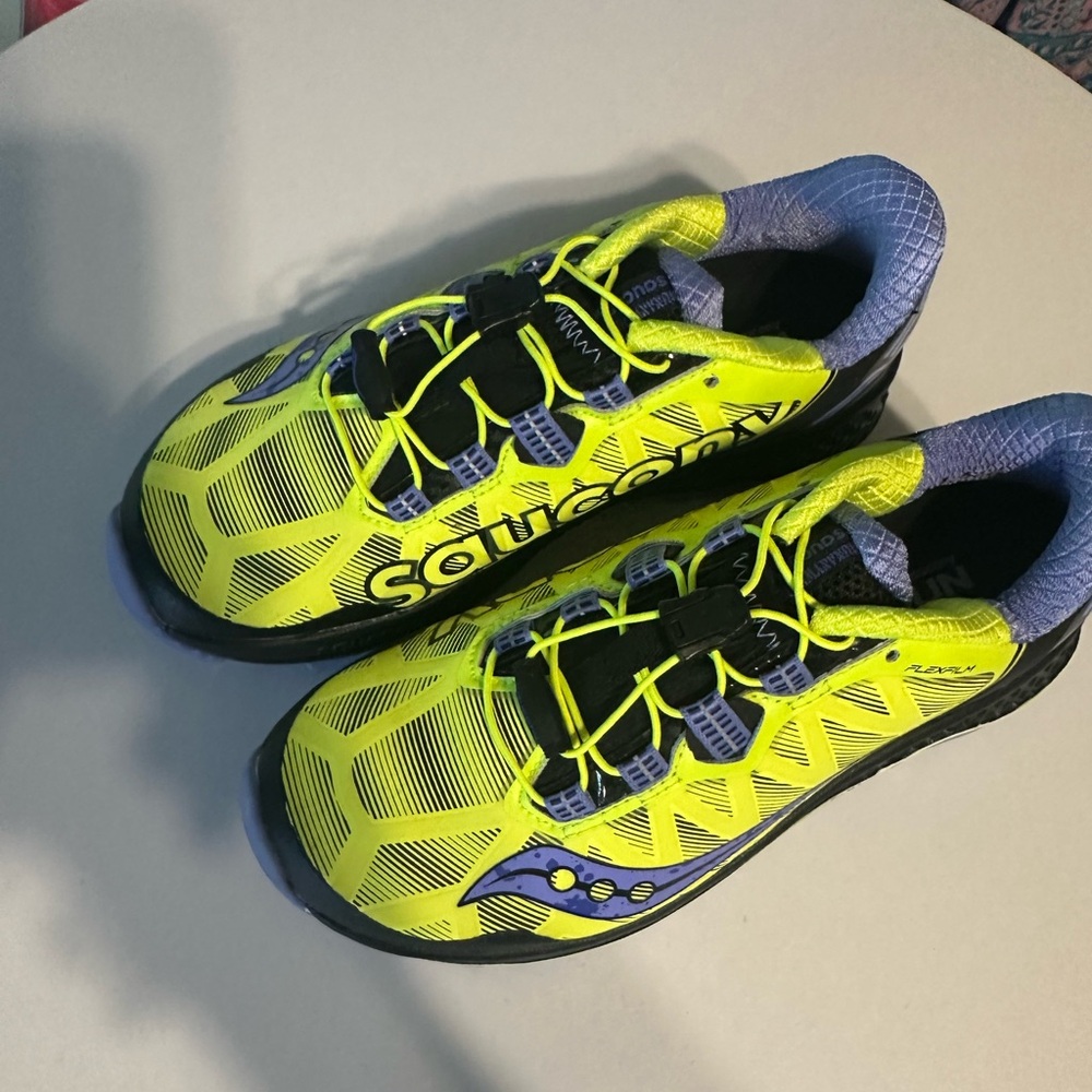 Saucony Ladies  Sneakers - Neon Yellow and Black  7